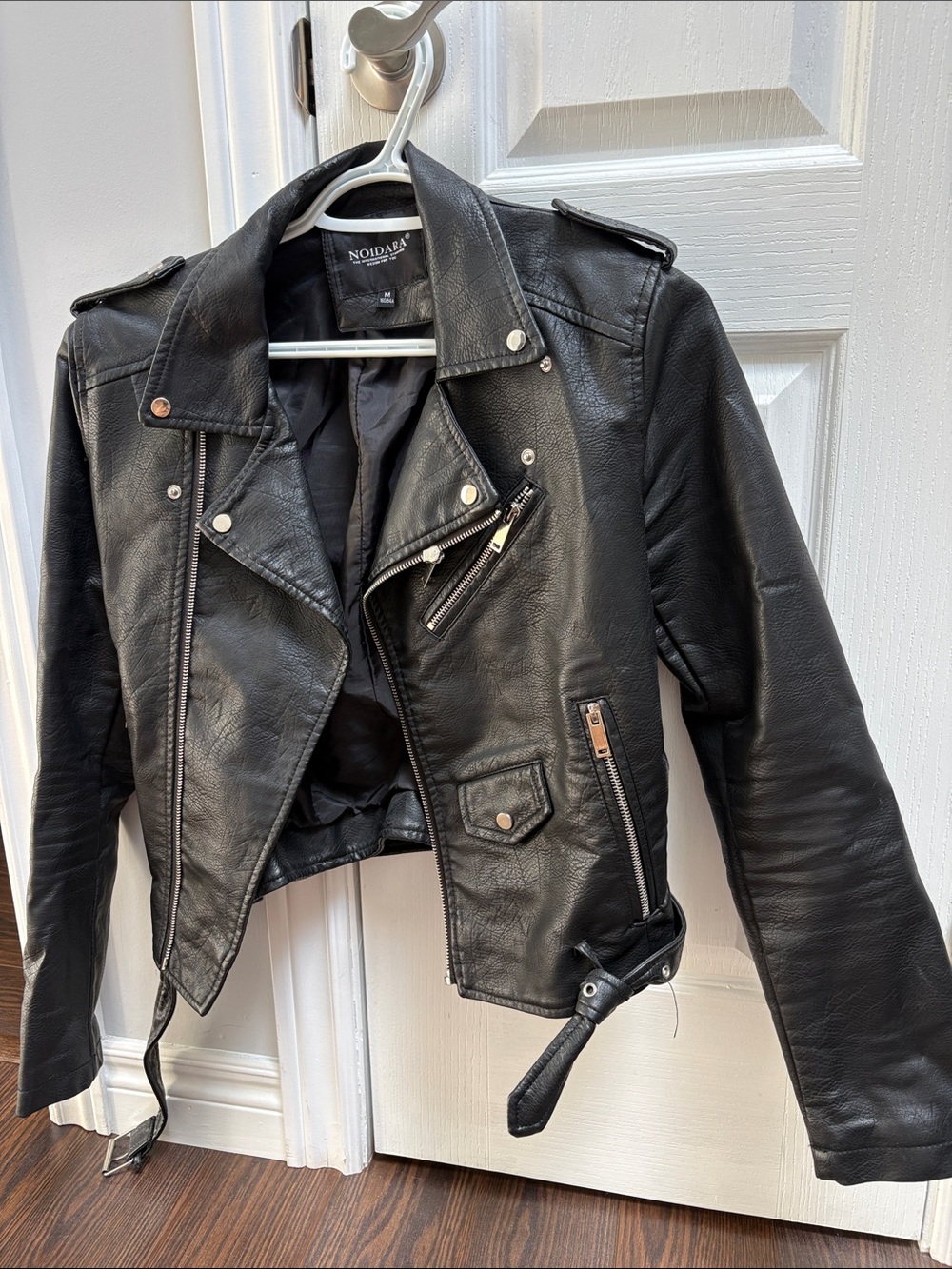 No Boundaries Black Faux Leather Moto Biker Jacket